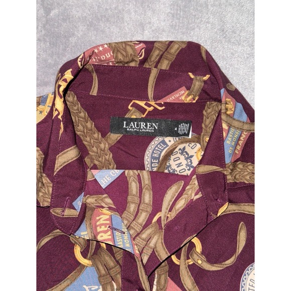 Lauren Ralph Lauren Women's Missing Belt Print‎ Crepe Shirtdress Size 4 - Picture 5 of 10